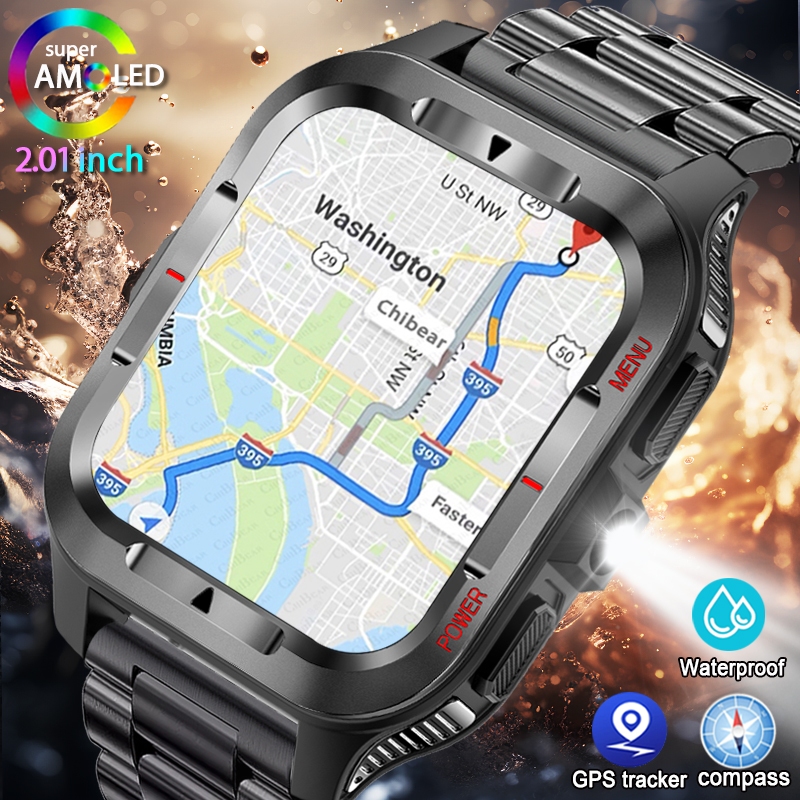 Smartwatch Square Watches For Men - Military New GPS Sports Smart Watch