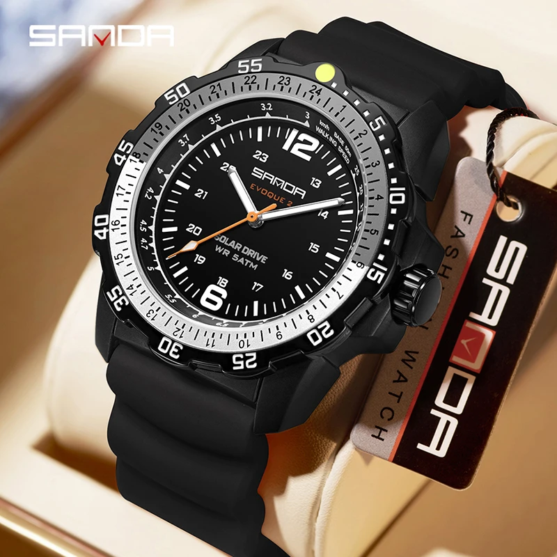 Solar Powered Watch - SANDA New Luxury Men's Solar-powered Watch