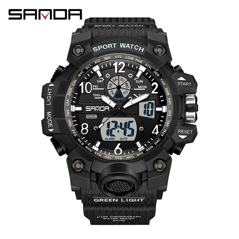 Solar Powered Watch - Fashion Sanda Brand Youth Military Sports