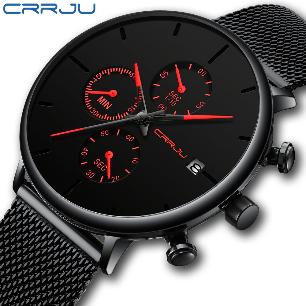 Mesh Stainless Strap - CRRJU Nam Đồng Hồ Thể Thao