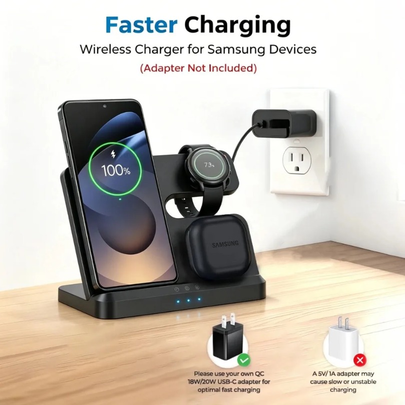 3 in 1 Fast Wireless Charger F - đánh giá và giá Watches Smartwatch Samsung