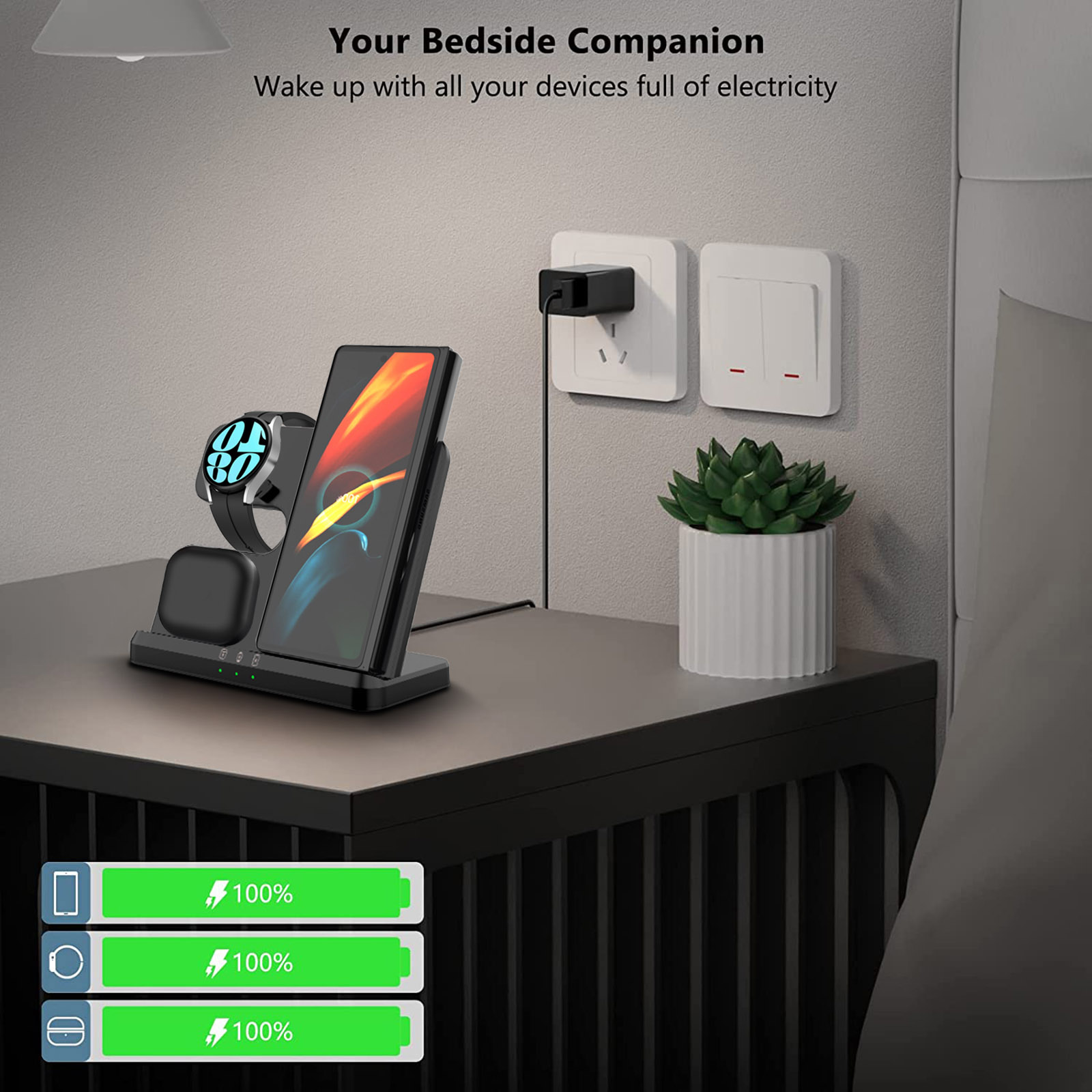 Wireless Charger 3 In 1 Stand  - đánh giá và giá Watches Smartwatch Samsung