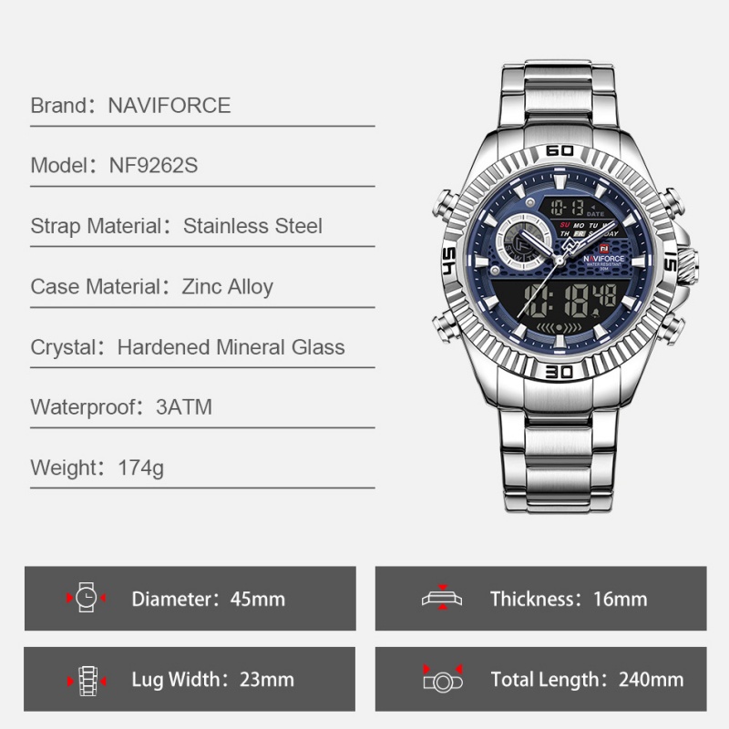High Quality NAVIFORCE Men Dou - đánh giá và giá Smartwatch Digital Watches For Men