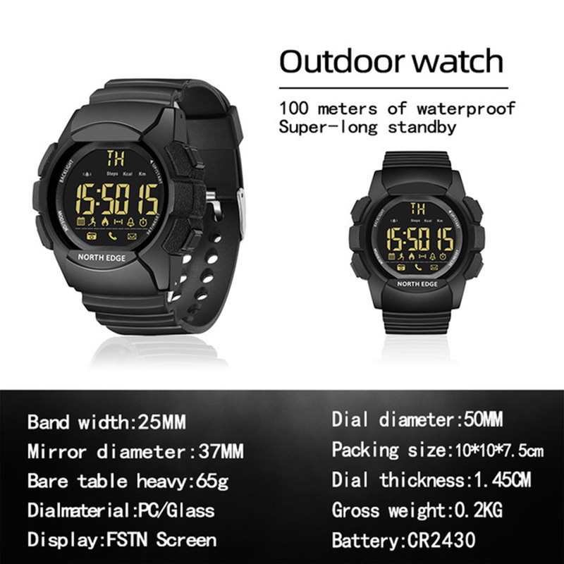 NORTH EDGE AK 100M Waterproof  - đánh giá và giá Smartwatch Digital Watches For Men