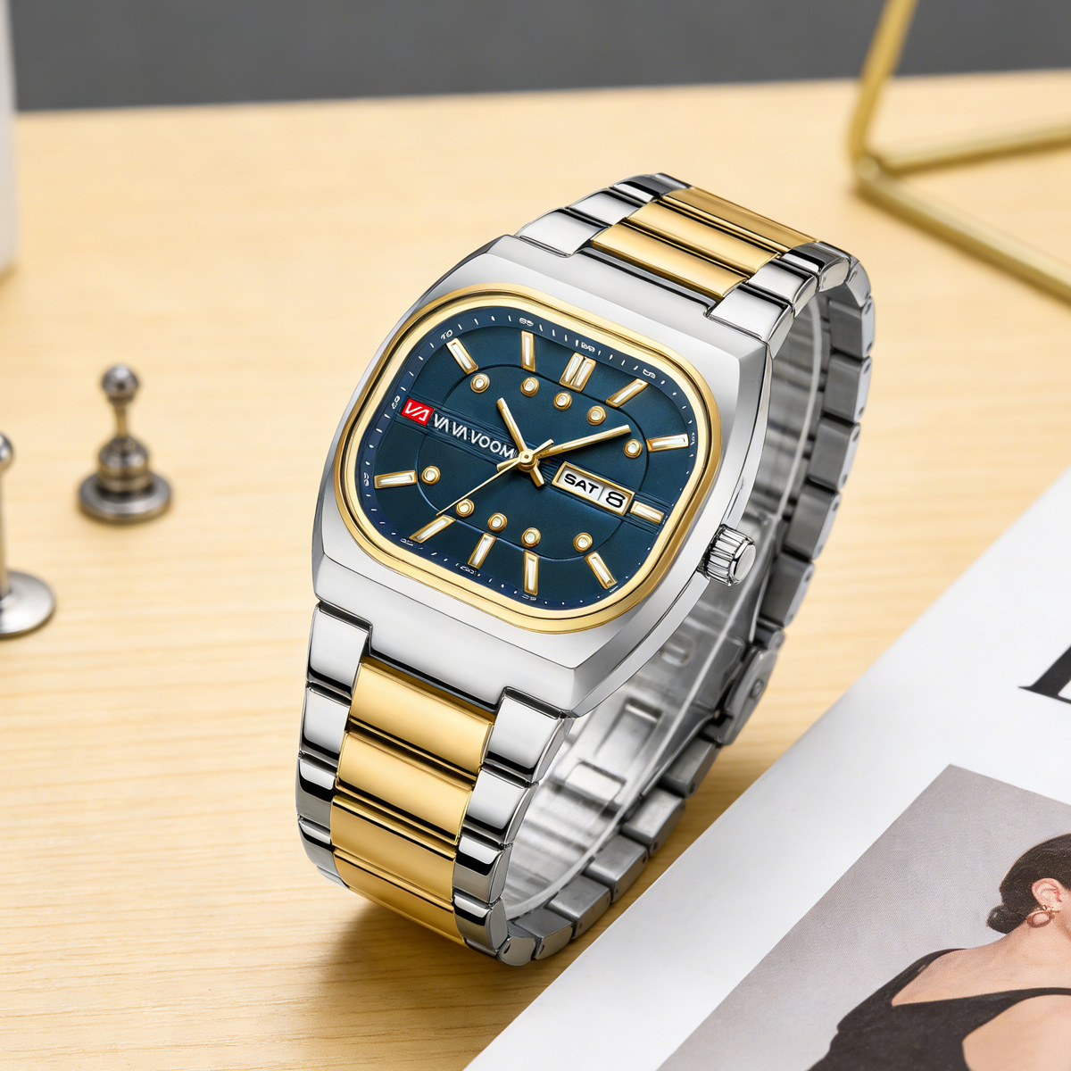 Square New Unique Design Steel - đánh giá và giá Anti-Magnetic Watch