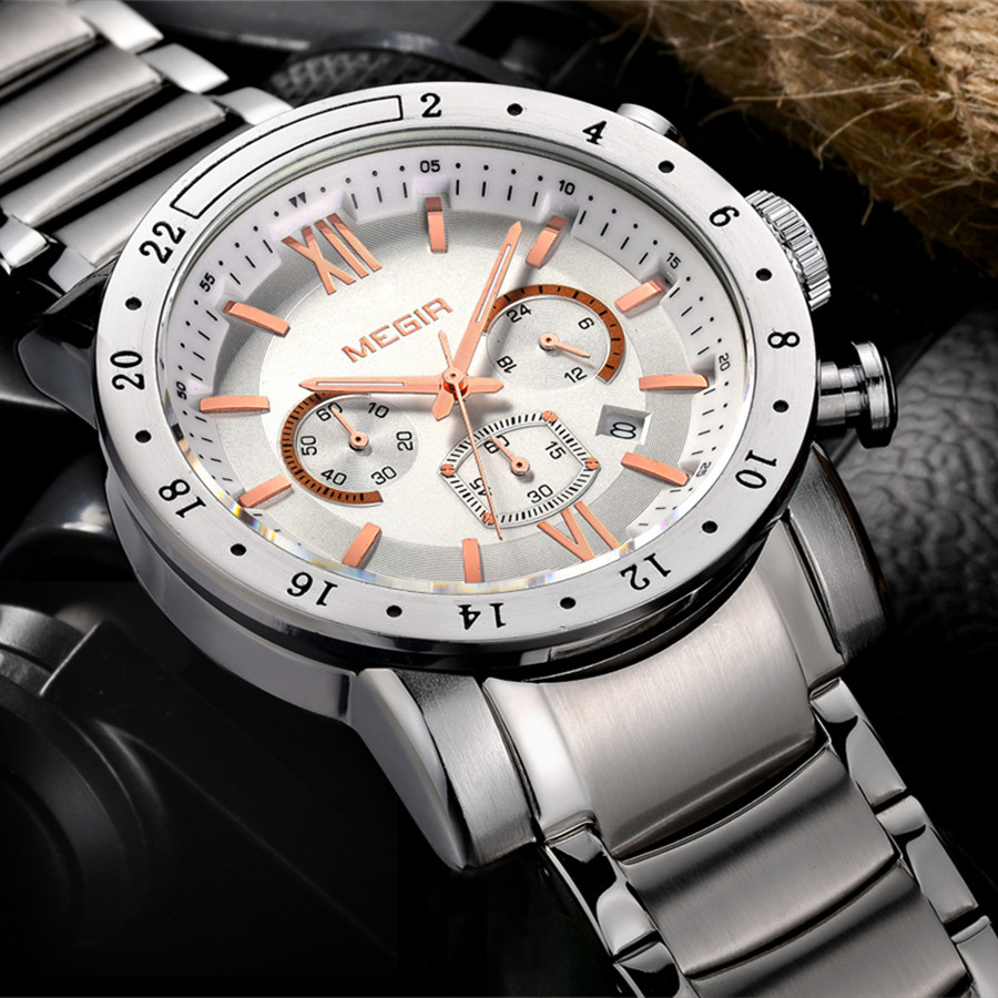 MEGIR Stainless Steel Casual W - đánh giá và giá Smartwatch Digital Watches For Men