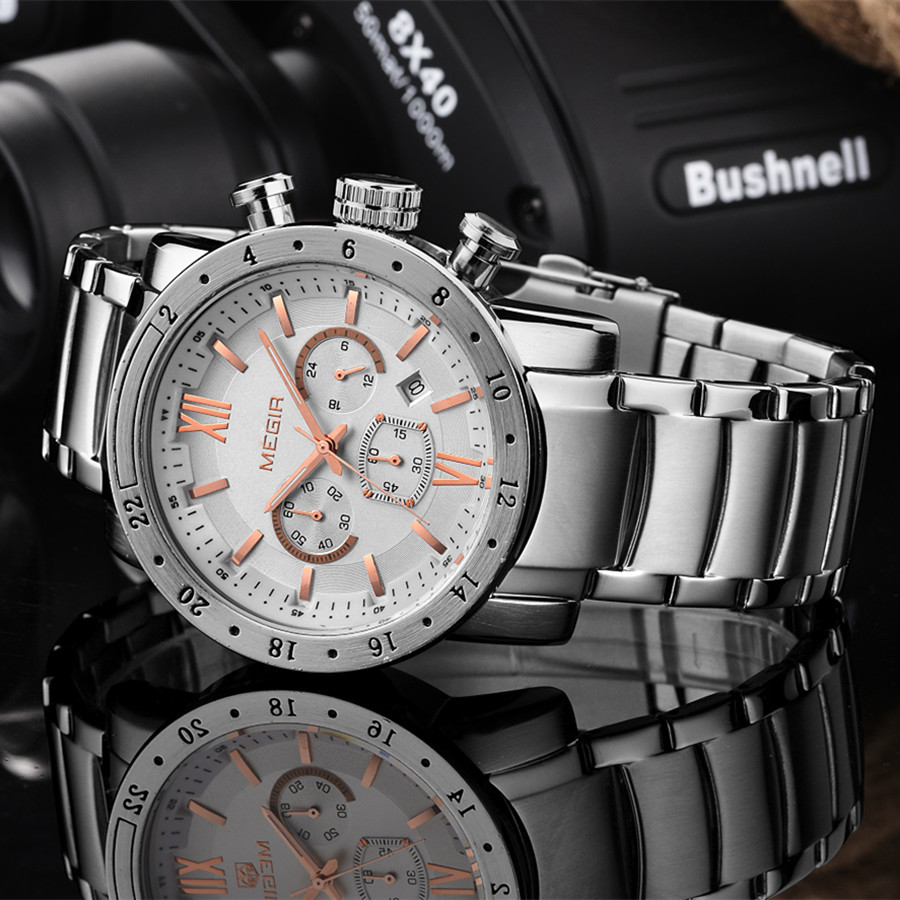 MEGIR Stainless Steel Casual W - đánh giá và giá Smartwatch Digital Watches For Men