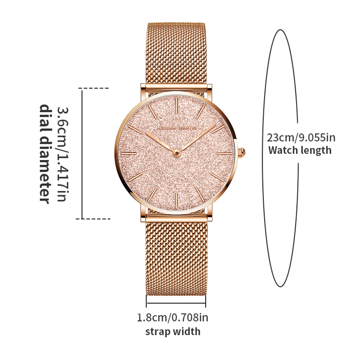 Hannah Martin Luxury Women's W - đánh giá và giá Mesh Stainless Strap