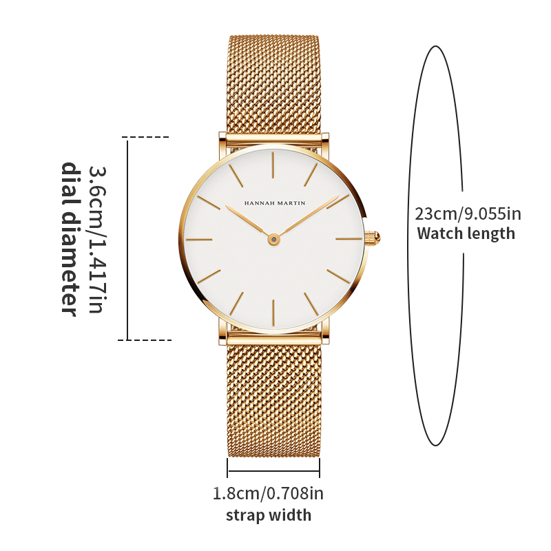 Women's Watch Hannah Martin Br - đánh giá và giá Mesh Stainless Strap