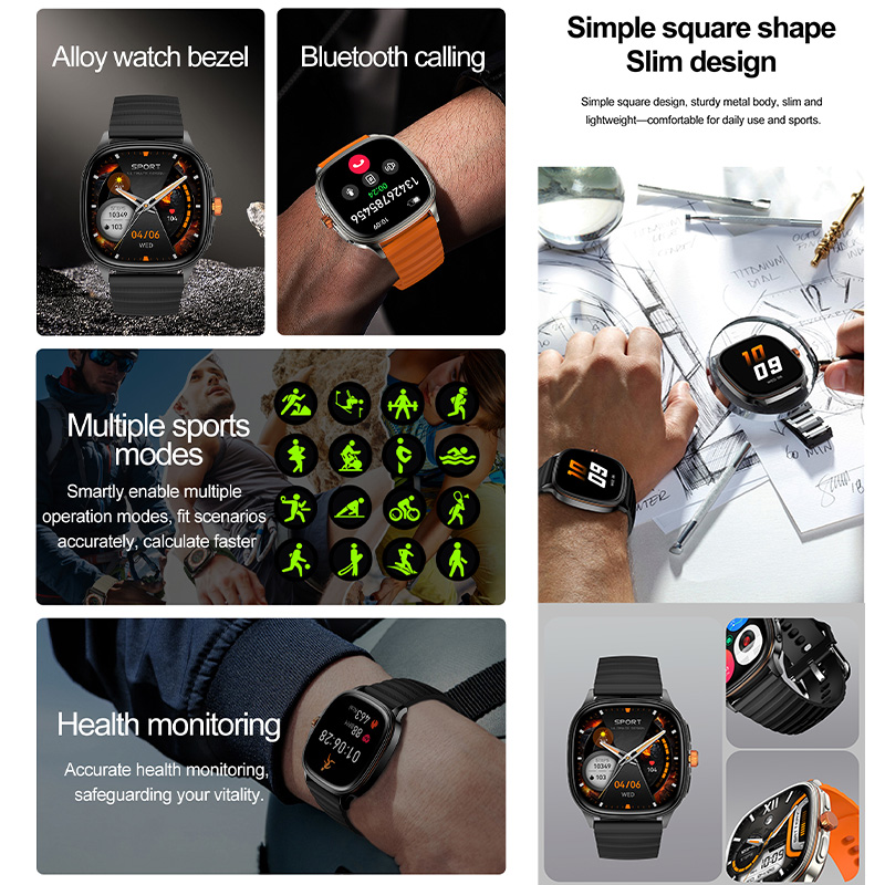 YAOCX HK73 AMOLED Smartwatch M - đánh giá và giá Smartwatch Square Watches For Men