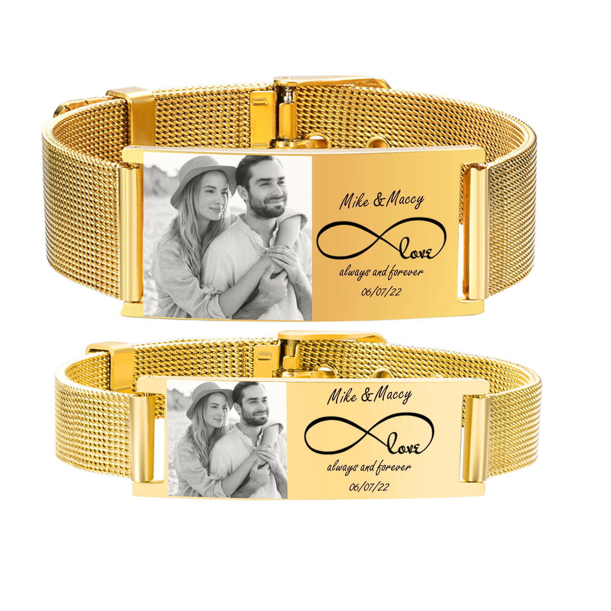 Personalized Photo Bracelet, S - đánh giá và giá Mesh Stainless Strap