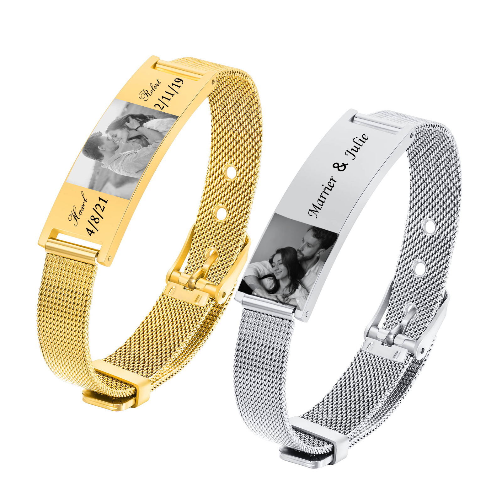 Personalized Photo Bracelet, S - đánh giá và giá Mesh Stainless Strap