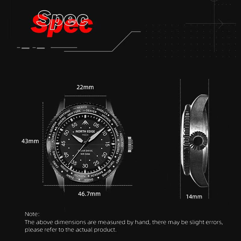 NORTH EDGE MAPLE Solar Quartz  - đánh giá và giá Solar Powered Watch