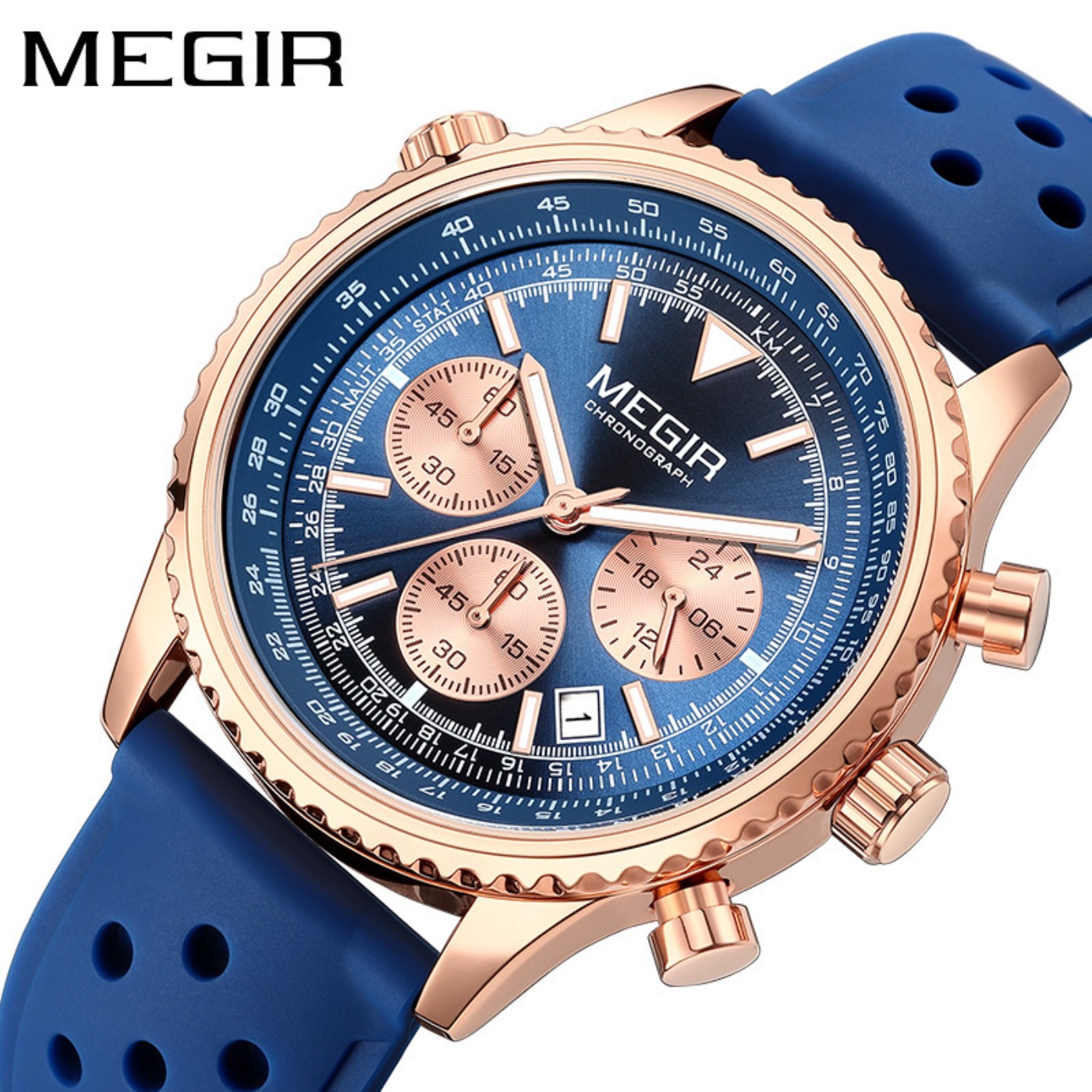 MEGIR Silver Black Quartz Watc - đánh giá và giá Leather Watch Strap