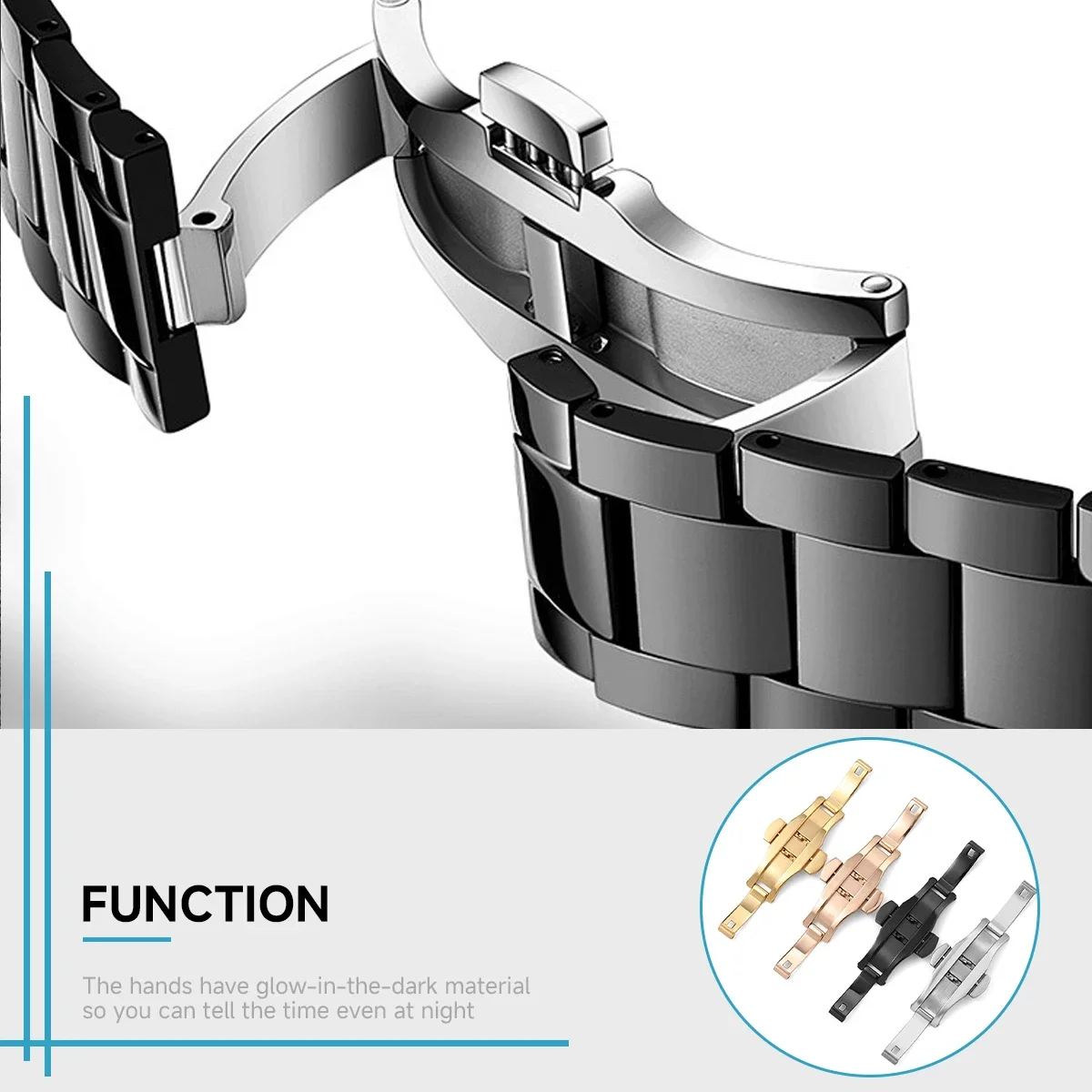 Polished Stainless Steel Buckl - đánh giá và giá Replacement Watch Bracelet