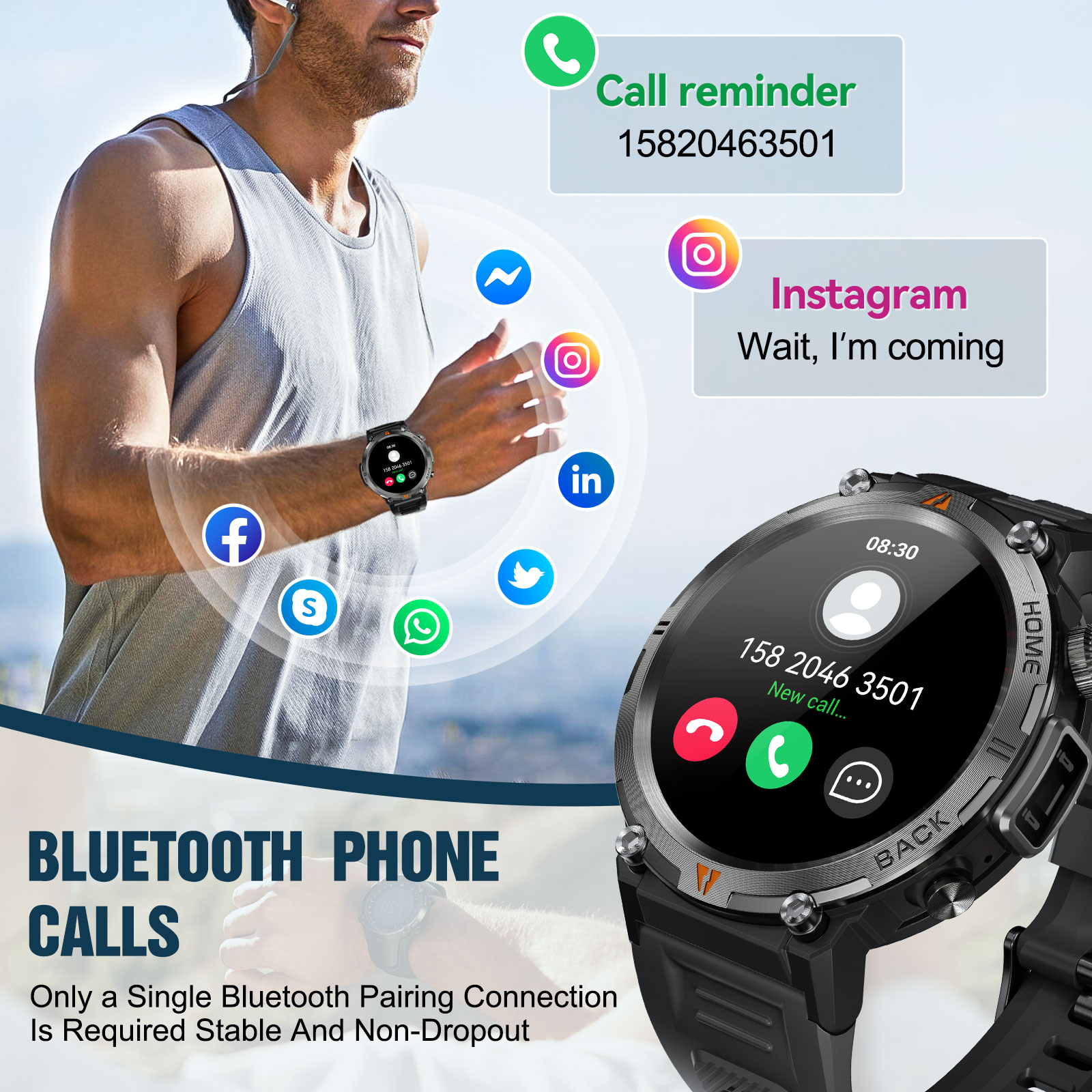 EIGIIS KE3 Bluetooth Call Smar - đánh giá và giá Smartwatch Health Watches For Men