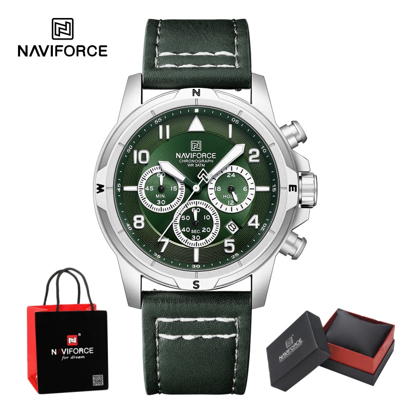 NAVIFORCE Bussiness Men Quartz - đánh giá và giá Leather Watch Strap
