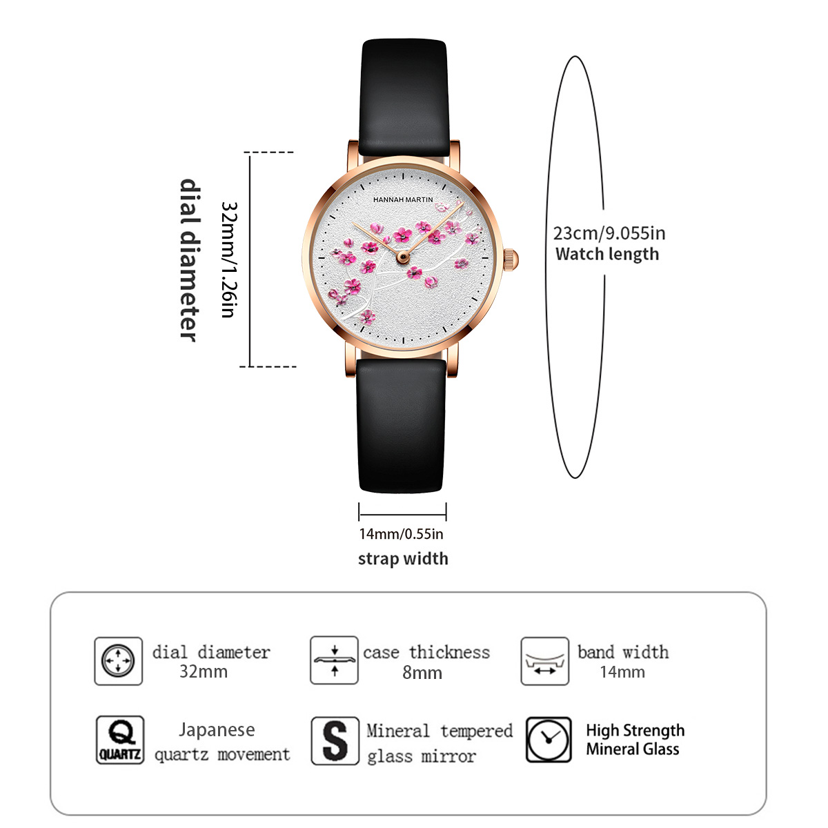 HANNAH MARTIN Women Watch 1324 - đánh giá và giá Anti-Magnetic Watch