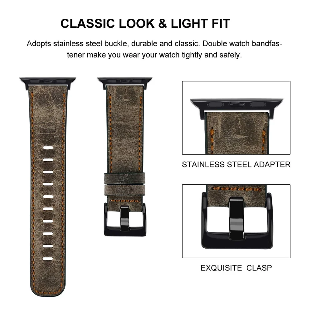 Leather Strap for Apple watch  - đánh giá và giá Smartwatch New Watches