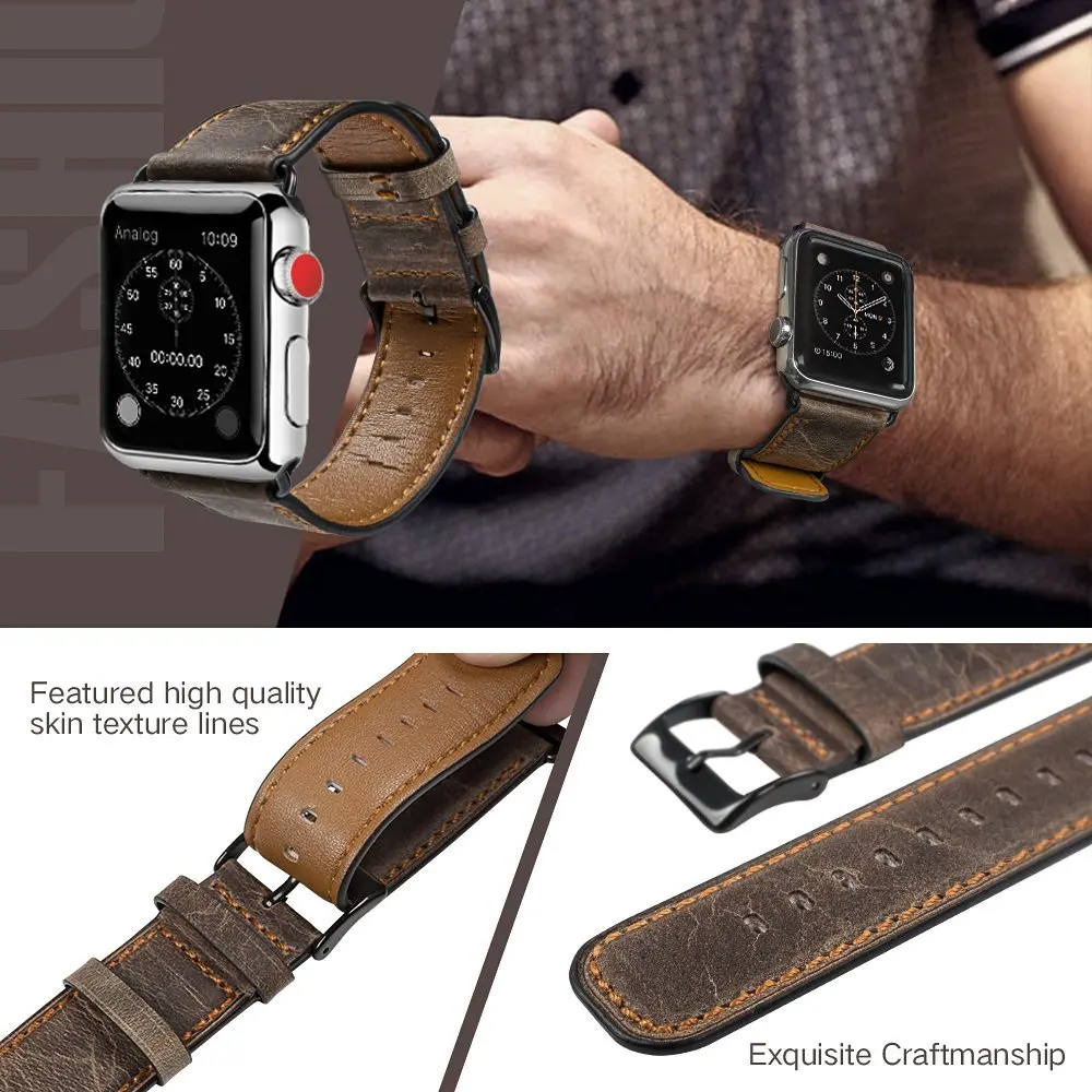 Leather Strap for Apple watch  - đánh giá và giá Smartwatch New Watches