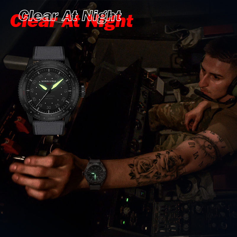 NORTH EDGE MACH Solar Power Qu - đánh giá và giá Solar Powered Watch