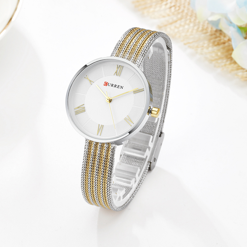 CURREN 9020 Small Dial Quartz  - đánh giá và giá Mesh Stainless Strap