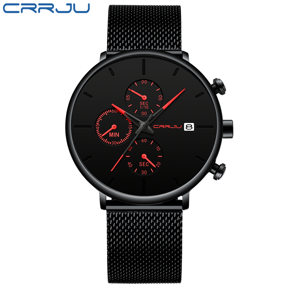 CRRJU Nam Đồng Hồ Thể Thao Cao - đánh giá và giá Mesh Stainless Strap