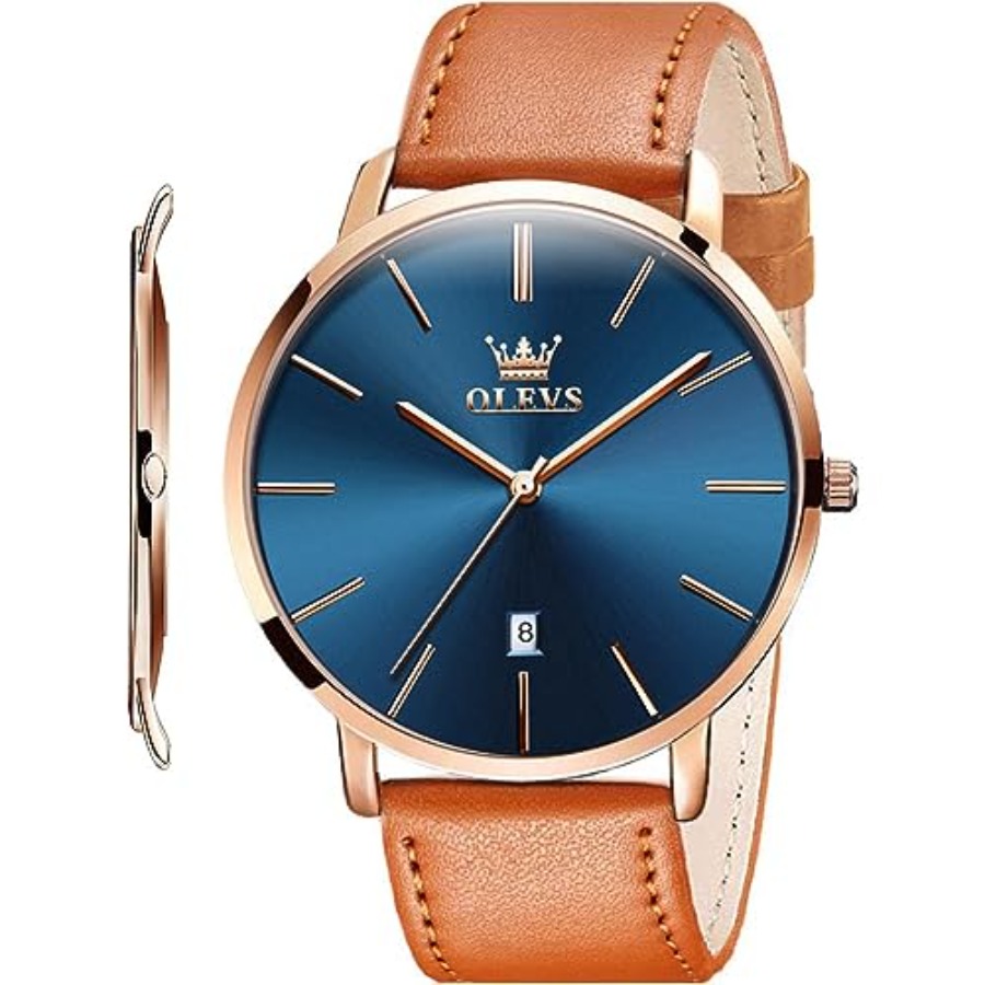 OLEVS Men Leather Watches Blac - đánh giá và giá Smartwatch Digital Watches For Men