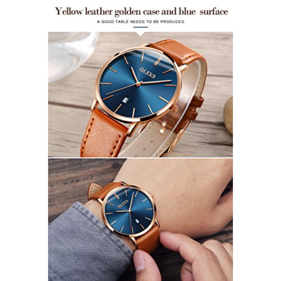OLEVS Men Leather Watches Blac - đánh giá và giá Smartwatch Digital Watches For Men