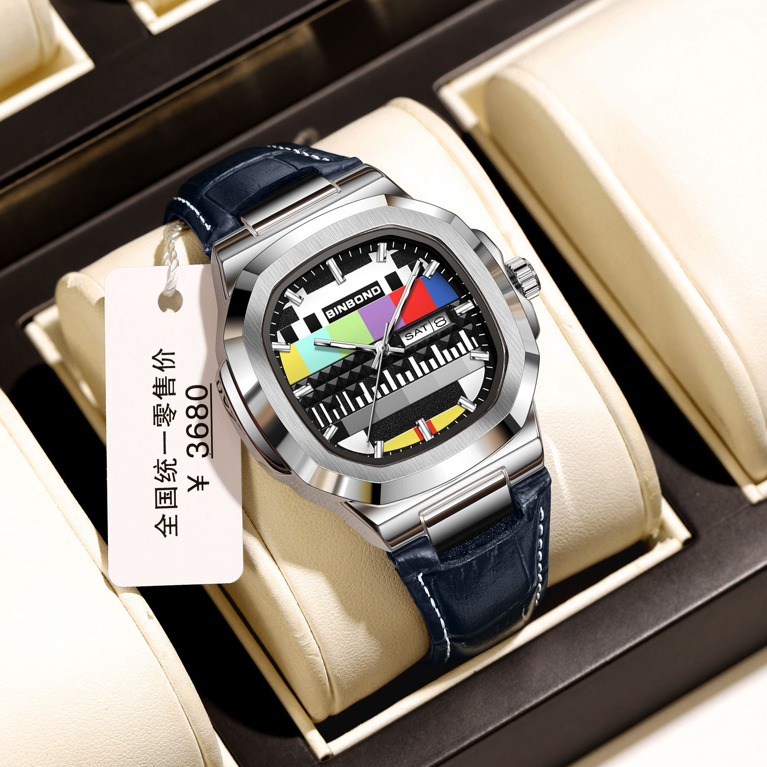 BINBOND  Genuine Square Watch  - đánh giá và giá Smartwatch Square Watches For Men