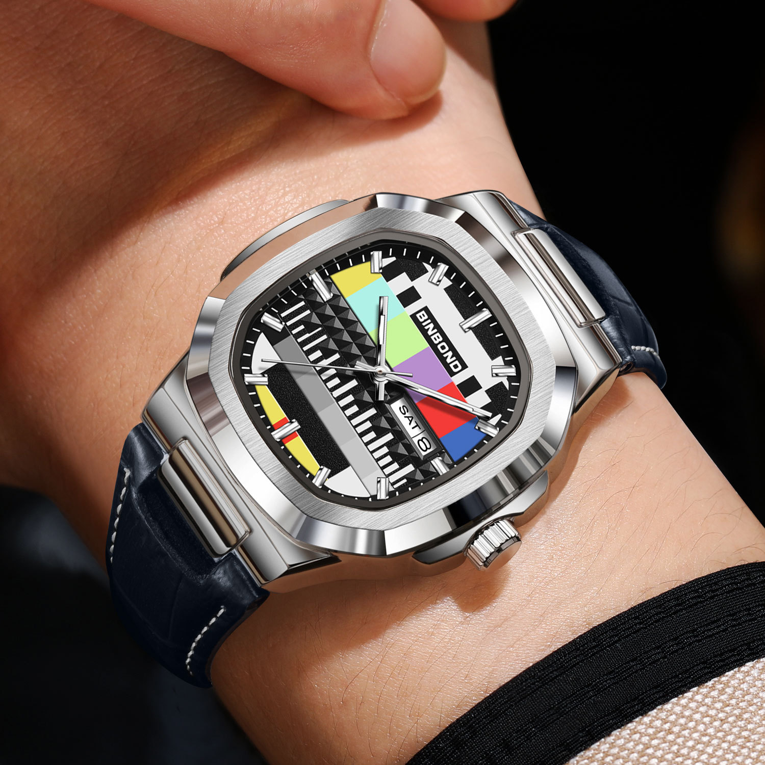 BINBOND  Genuine Square Watch  - đánh giá và giá Smartwatch Square Watches For Men